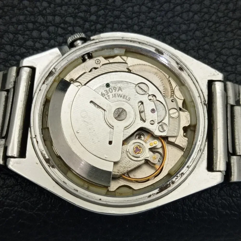 Vintage 1974 Disney Seiko Automatic Mens Silver Watch W/daydate & Mickey accents - Picture 9 of 10